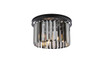Sydney 3 Light Matte Black Flush Mount Silver Shade (Grey) Royal Cut Crystal (1238F16MB-SS/RC)
