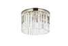 Elegant Furniture and Lighting Sydney 3 Light Polished Nickel Flush Mount Clear Royal Cut Crystal (1208F16PN/RC)