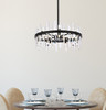 Elegant Furniture and Lighting Serena 25 Inch Crystal Round Pendant In Black (2200D25BK)