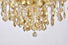 Maria Theresa 24 Light Gold Chandelier Golden Teak (Smoky) Royal Cut Crystal (2800D36G-GT/RC)