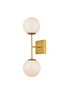 Neri 2 Lights Brass And White Glass Wall Sconce (LD2358BR)