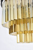 Sydney 9 Light Matte Black Chandelier Golden Teak (Smoky) Royal Cut Crystal (1201D20MB-GT/RC)