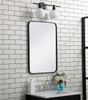 Soft Corner Metal Rectangular Mirror 20X30 Inch In Black (MR802030BK)