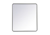 Soft Corner Metal Rectangular Mirror 36X40 Inch In Black (MR803640BK)