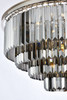 Sydney 17 Light Polished Nickel Chandelier Silver Shade (Grey) Royal Cut Crystal (1231D32PN-SS/RC)