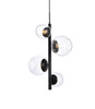 Wells 18 Inch Pendant In Black With Clear Shade (LD654D18BK)