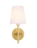 Elegant Furniture and Lighting Cason 1 Light Brass Amd White Shade Wall Sconce (LD6185BR)