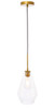 Gene 1 Light Brass And Clear Glass Pendant (LD2260BR)