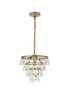 Elegant Furniture and Lighting Kora 3 Light Brass Pendant (LD5016D13BR)