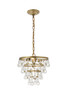Elegant Furniture and Lighting Kora 3 Light Brass Pendant (LD5016D13BR)