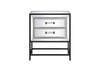 21 Inch Mirrored Two Drawers End Table In Black (MF73016BK)