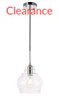 Pierce 1 Light Chrome Pendant With Clear Seeded Glass (LD6199C)