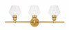 Gene 3 Light Brass And Clear Glass Wall Sconce (LD2316BR)