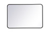Soft Corner Metal Rectangular Mirror 24X36 Inch In Black (MR802436BK)