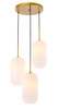 Collier 3 Light Brass Pendant With Frosted White Glass (LD2279BR)