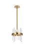 Serena 10 Inch Crystal Round Pendant In Satin Gold (2200D10SG)