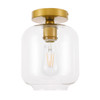 Collier 1 Light Brass And Clear Glass Flush Mount (LD2270BR)