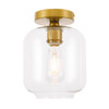 Collier 1 Light Brass And Clear Glass Flush Mount (LD2270BR)