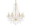 Elegant Furniture and Lighting Verona 8 Light Gold Chandelier Clear Royal Cut Crystal (V7858D28G/RC)