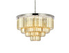 Sydney 17 Light Polished Nickel Chandelier Golden Teak (Smoky) Royal Cut Crystal (1231D32PN-GT/RC)