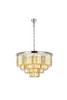 Sydney 17 Light Polished Nickel Chandelier Golden Teak (Smoky) Royal Cut Crystal (1231D32PN-GT/RC)