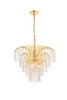 Falls 6 Light Gold Chandelier With Clear Crystal (V6801D21G/RC)