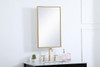 Metal Mirror Medicine Cabinet 17 Inch X 28 Inch In Brass (MR571728BRS)