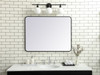 Soft Corner Metal Rectangular Mirror 30X40 Inch In Black (MR803040BK)