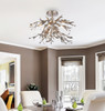 Elegant Furniture and Lighting Priscilla 23 Inch Flush Mount In Silver Leaf (LD810F23SL)