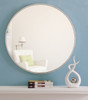 Metal Frame Round Mirror 28 Inch Silver Finish (MR4036S)
