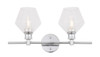 Gene 2 Light Chrome And Clear Glass Wall Sconce (LD2312C)