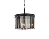 Elegant Furniture and Lighting Sydney 3 Light Matte Black Pendant Silver Shade (1208D16MB-SS/RC)