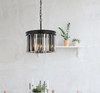 Elegant Furniture and Lighting Sydney 3 Light Matte Black Pendant Silver Shade (1208D16MB-SS/RC)