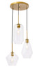 Gene 3 Light Brass And Clear Glass Pendant (LD2268BR)