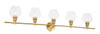Gene 5 Light Brass And Clear Glass Wall Sconce (LD2324BR)