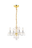 Rococo 4 Light Gold Pendant Clear Royal Cut Crystal (V7804D15G/RC)
