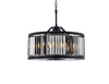 Chelsea 8 Light Matte Black Chandelier Silver Shade (Grey) Royal Cut Crystal (1233D28MB-SS/RC)