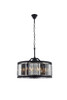 Chelsea 8 Light Matte Black Chandelier Silver Shade (Grey) Royal Cut Crystal (1233D28MB-SS/RC)