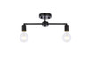 Zane 2 Lights Black Flush Mount (LD2348BK)