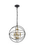 Wallace 4 Light Matte Black And Brass Pendant (LD5055D16BRB)