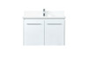 Penn 30" Single White Bathroom Vanity With Backsplash (VF44530MWH-BS)