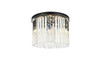 Sydney 6 Light Matte Black Flush Mount Clear Royal Cut Crystal (1208F20MB/RC)