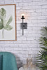 Elegant Furniture and Lighting Neri 1 Light Black And Clear Glass Wall Sconce (LD2359BK)