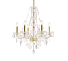 Elegant Furniture and Lighting Verona 6 Light Gold Chandelier Clear Royal Cut Crystal (V7856D24G/RC)