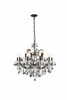 Elena 15 Light Rustic Intent Chandelier With Crystal (1138D30RI-SS/RC)