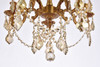 Rosalia 5 Light French Gold Flush Mount Golden Teak (Smoky) Royal Cut Crystal (9205F18FG-GT/RC)