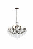 Elena 15 Light Rustic Intent Chandelier With Clear Crystal (1138D30RI/RC)
