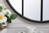 Metal Windowpane Mirror 28 Inch X 28 Inch In Black (MR632828BK)