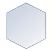 Metal Frame Hexagon Mirror 41 Inch In Silver (MR4541S)