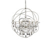 Elegant Furniture and Lighting Geneva 6 Light Polished Nickel Chandelier Silver Shade (1130D32PN-SS/RC)